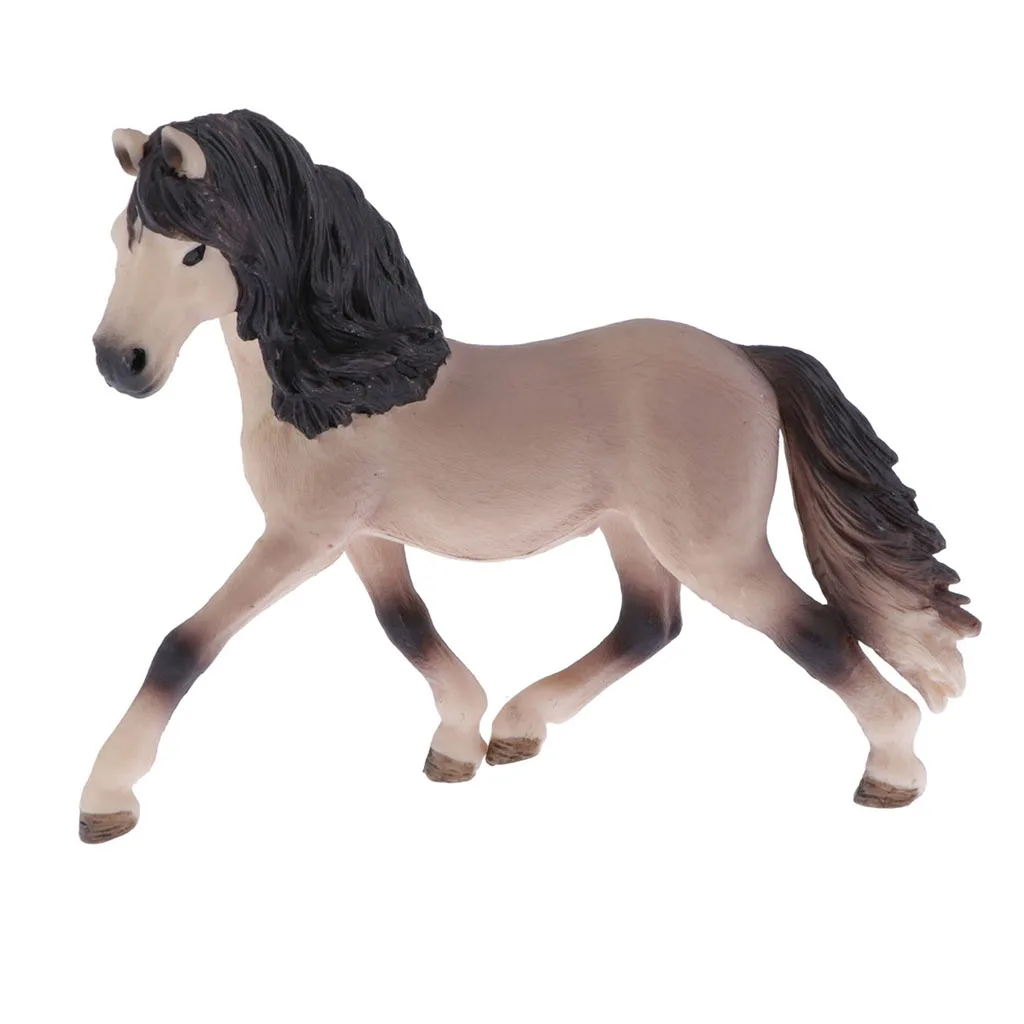 Figurines d'animaux de ferme réalistes, Figurines de cheval andalou, cadeau éducatif et jouet de développement pour les enfants, les tout-petits