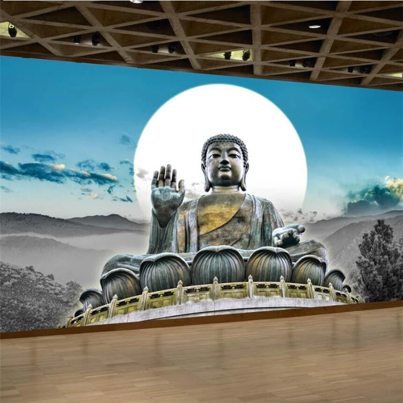 custom large Wallpaper 3d mural фотообои big picture Tian Tan Buddha background wall decorative painting papel de parede 3d обои