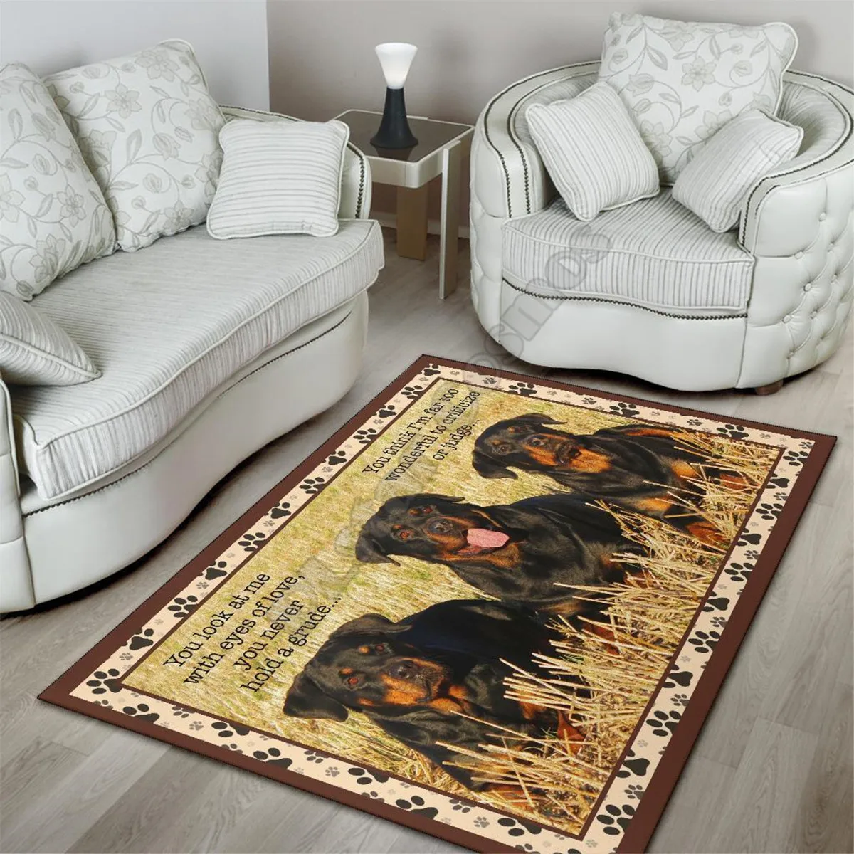 Rottweiler rug area funny dog collection carpet Floor Mat Rug Non-slip Mat Dining Room Living Room Soft Bedroom Carpet 01