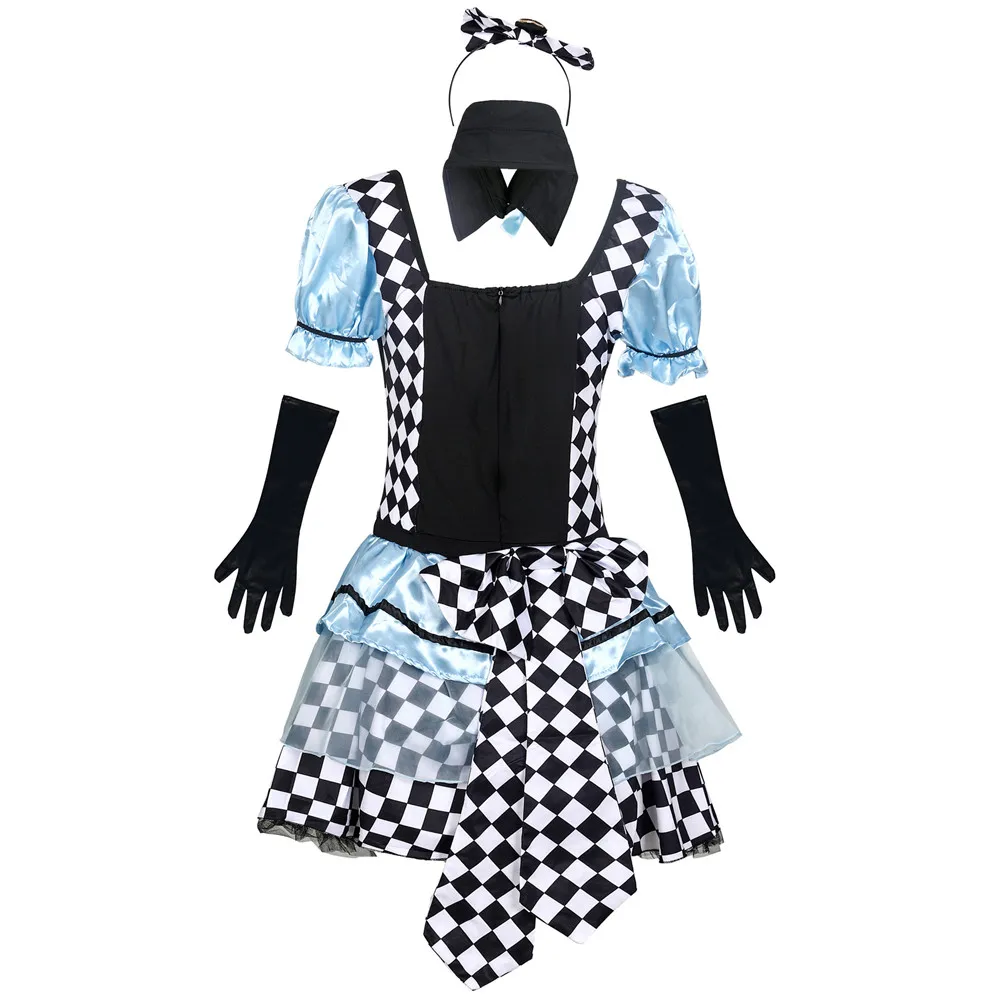 Traje de halloween para mulheres adultas alice no país das maravilhas vestido de festa azul anime alice sonho sissy maid doce lolita cosplay outfit