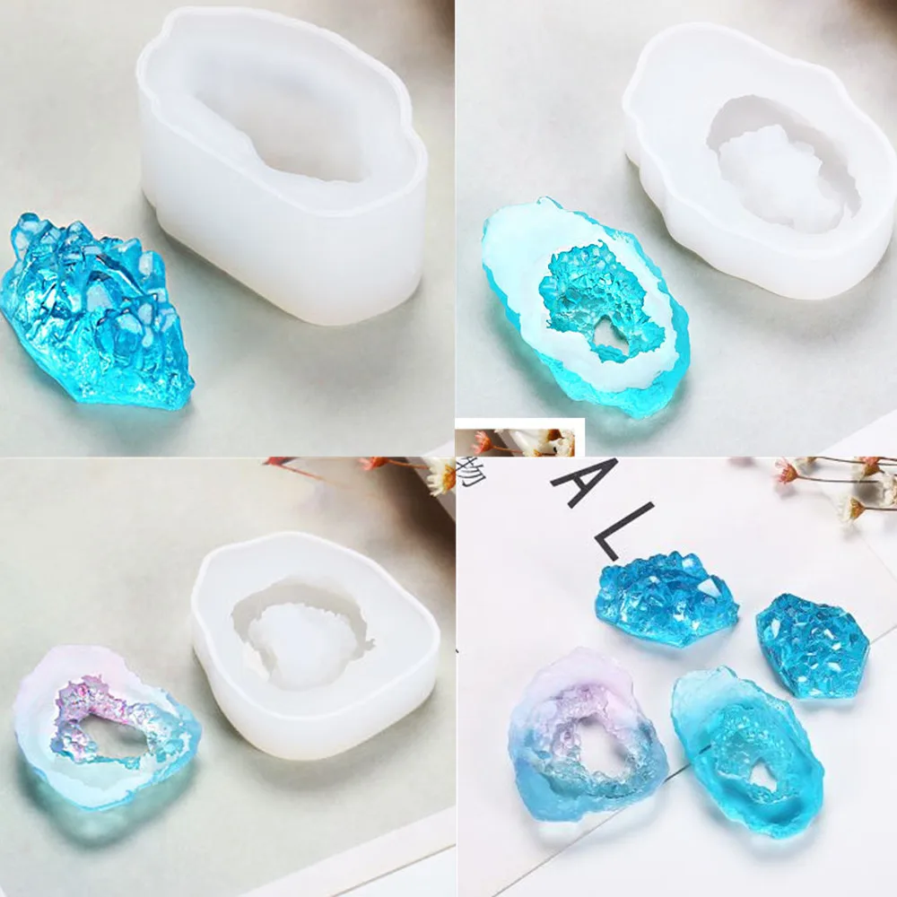 Crystal Natural Druzy Stone Epoxy Resin Molds UV Resin Silicone Mold For DIY Resin Epoxy Casting Mold Silicone Jewelry Making