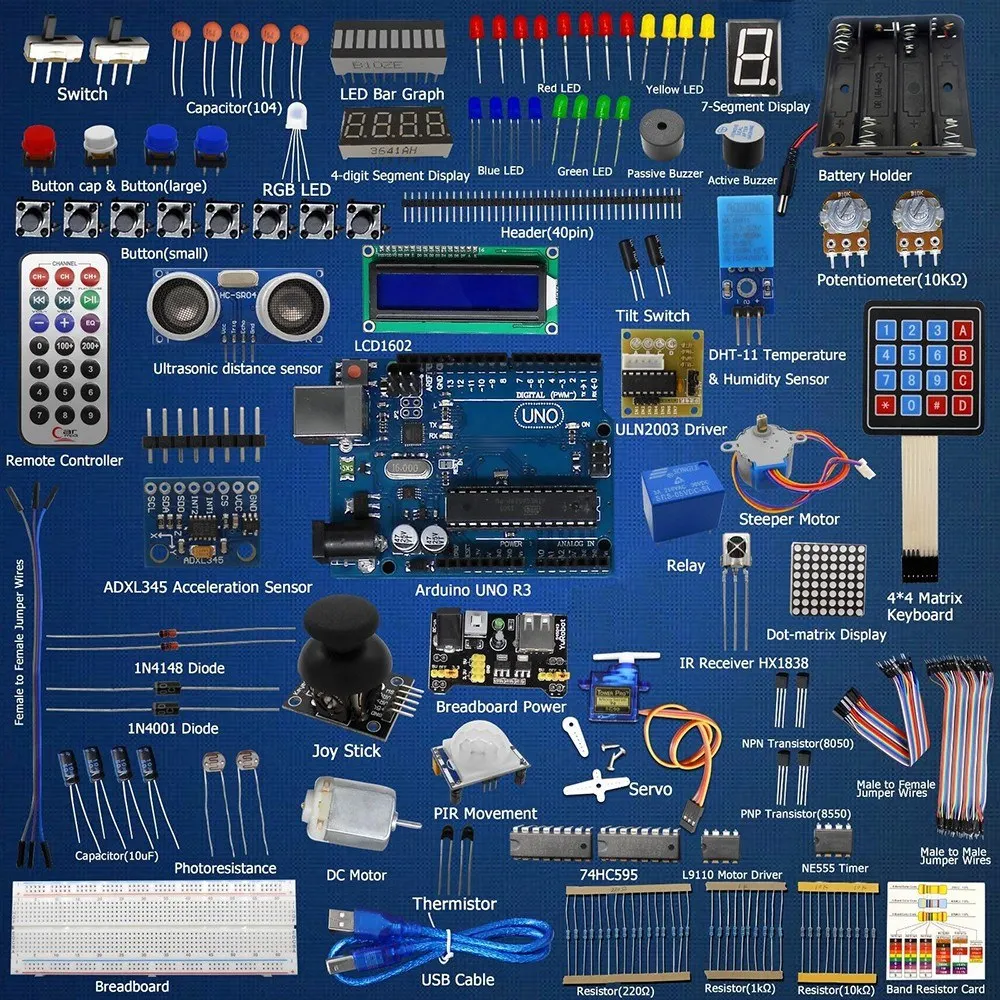 

Starter learning Kit for Arduino UNO R3 LCD1602 Servo processing