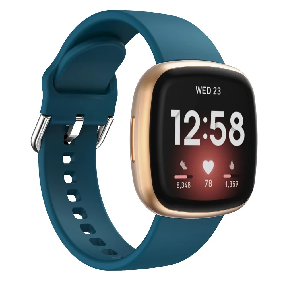 Correa de silicona de repuesto para reloj inteligente fitbit Versa 3/4, pulsera clásica para Fitbit Sense Sense2, accesorios de correa