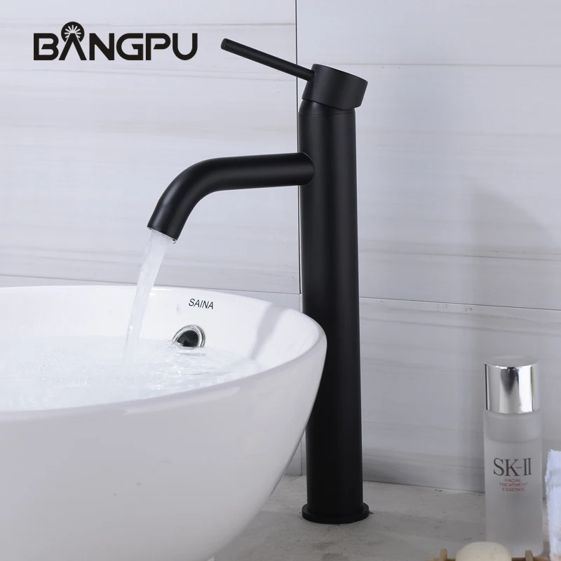 

BANGPU 1 Hole Basin Sink Faucet Single Handle Bathroom Faucet Black Sink Faucet Bathroom Tap Stream Sprayer Nozzle Deck Mounted