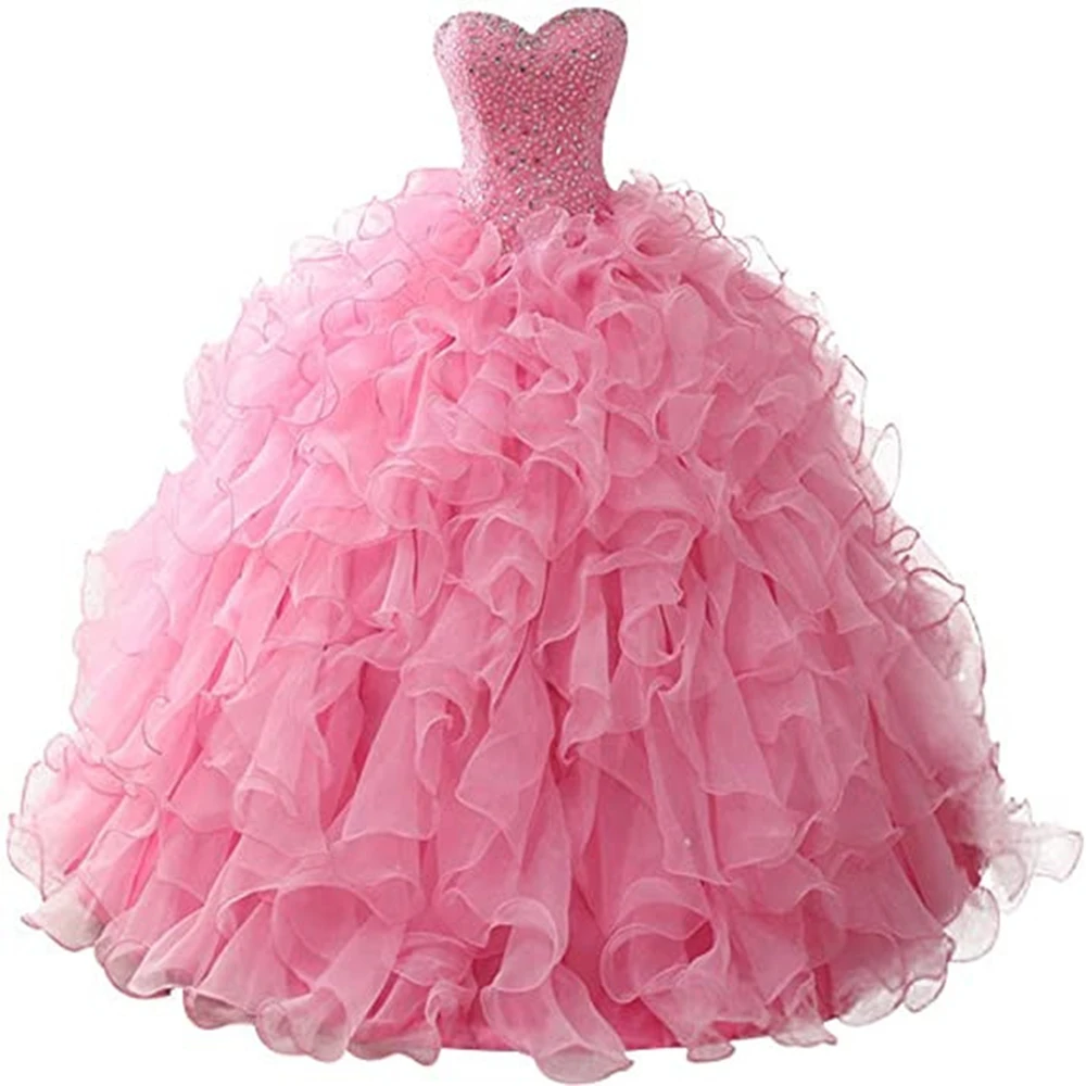 Vestidos de quinceañera para baile de máscaras, corpiño Formal de cristal, Organza, Princesa, fiesta de cumpleaños