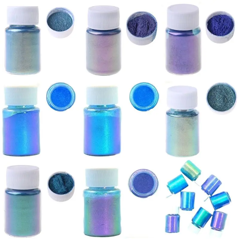 8 Colors Mica Powder - Upgraded Pearlescent Pigment Color Shifting Mica Powder Pearl Pigment Powder for Epoxy Resin