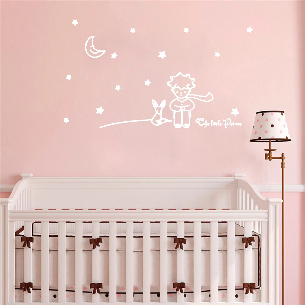 popular book fairy tale the Little Prince With Fox Moon Star home decor wall sticker for kids rooms baby child birthday gift toy