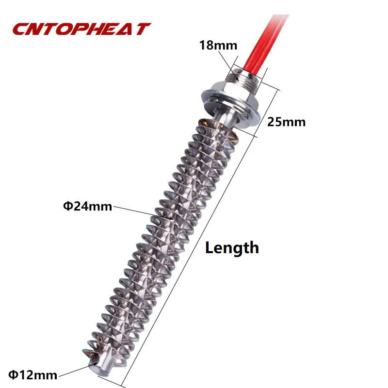 

220v 900w/1000w Finned Heating Element Stainless Steel Electric Tubular Air Cartridge Heater