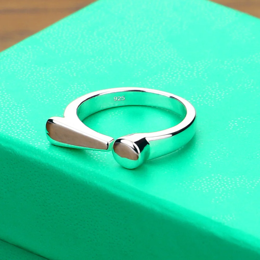 925 Sterling Silver Couple Rings for Women Wedding Finger Ring with Question Mark And Exclamation Mark Jewelry Gift