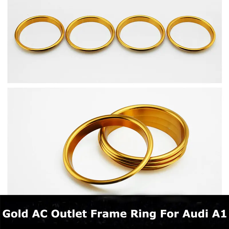 Center Console AC Air Conditioner Outlet Frame Cover Trim Inner For Audi A1 Interior Air Vents Ring Decals Stickers Car Styling
