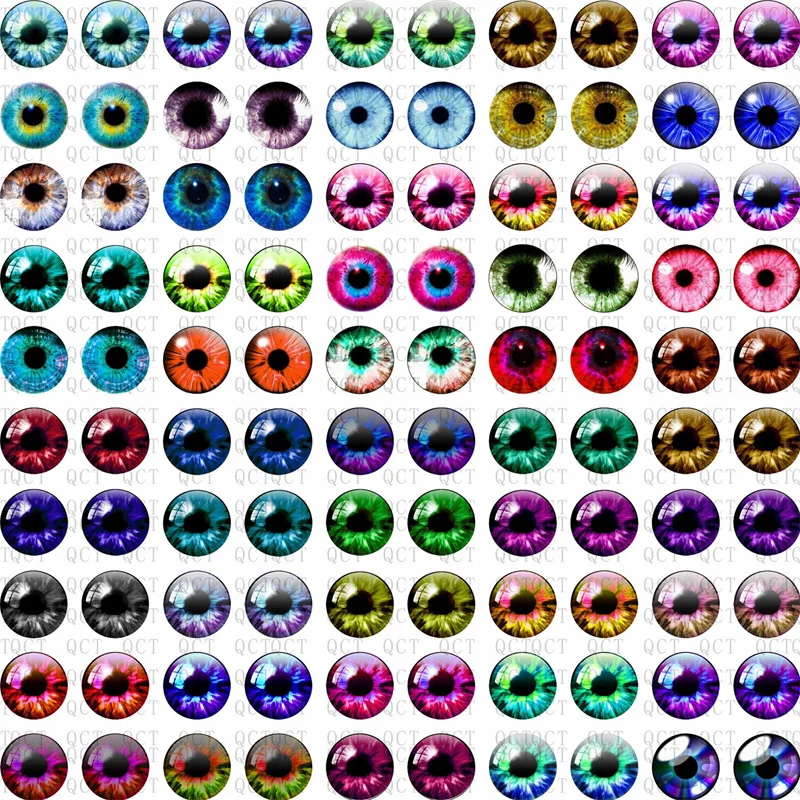 50 Pcs Glass Eyes for DIY Sewing Dolls Crafts Accessories Cat Eye Dragon Dinosaur Eye Round Cabochon