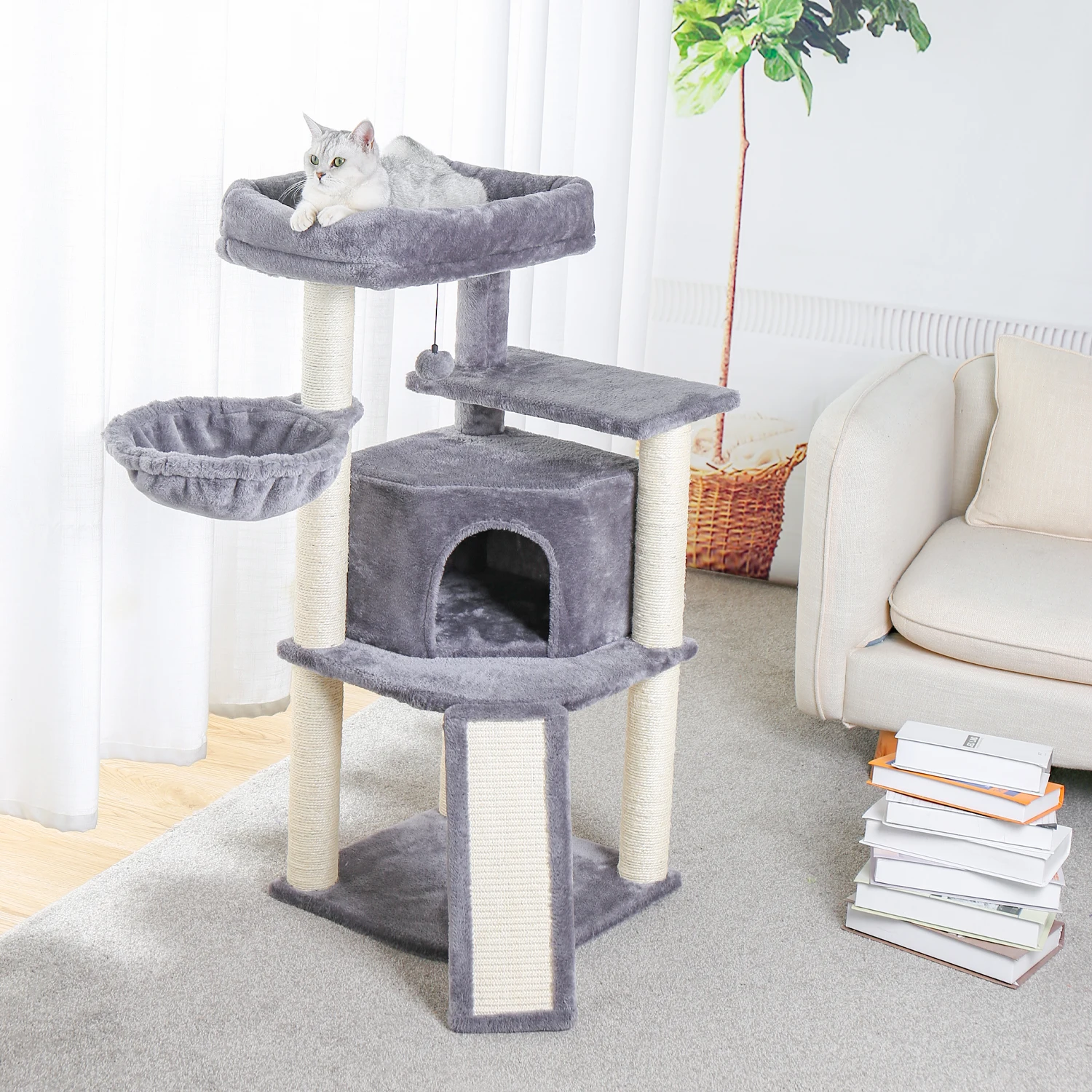 Pet Cat Tree Tower Condos House Scratcher Scratching Posts for Cat Climbing Tree Toy Activity Protecting Furniture Pet Cat House