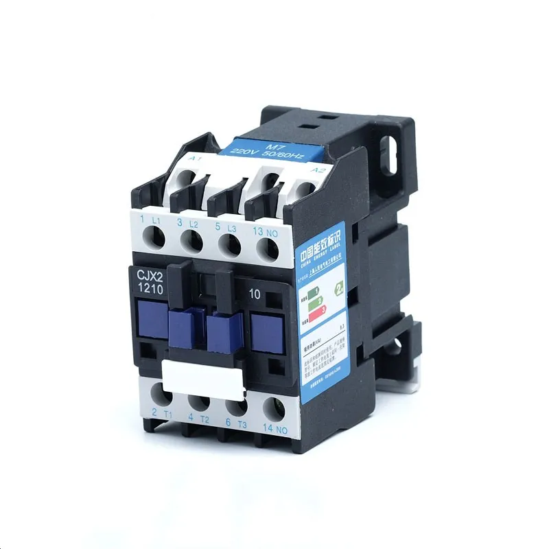 3 Phase Motor Magnetic Contactor Relay 12A 3P 3 Pole 1NO AC 24V 110V 220 Volts 380V Coil CJX2-1210 35mm Din Rail Mounting