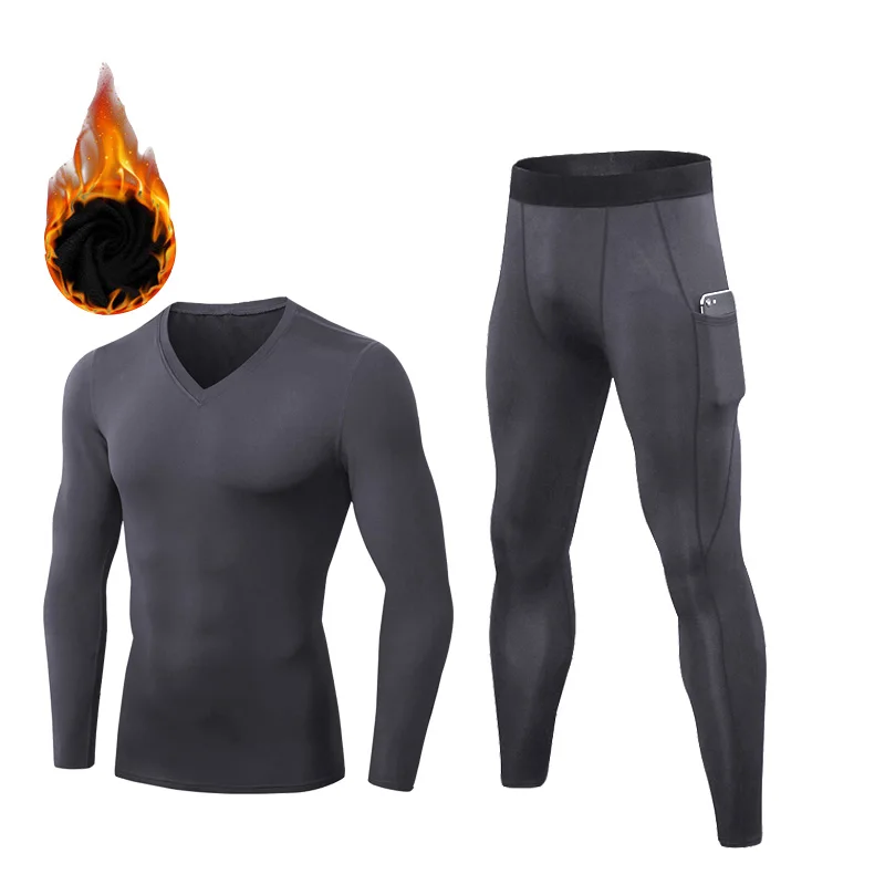 Thermal Underwear For Men Winter Quick Drying Men\'s Thermo Clothes Long Johns Sets Compression Fleece sweat Underwear