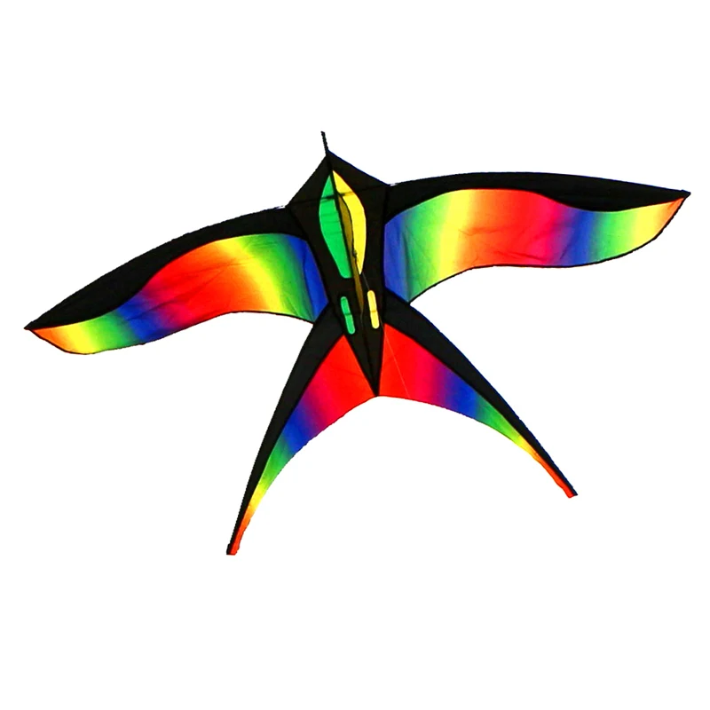 free shipping rainbow bird kites toys for kids kites nylon kites children kites snake flying line weifang kite factory eagle koi