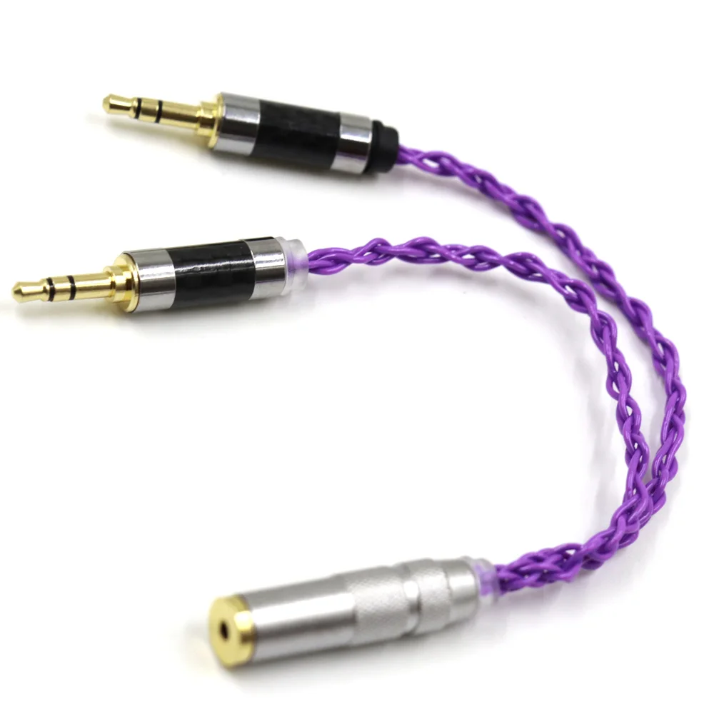 TOP-Cable adaptador de Audio HiFi 7n- OCC, chapado en plata XLR/2,5/3,5/4,4mm, hembra equilibrada a 2x3,5mm, macho, para REPRODUCTOR DE PHA-3 Pono