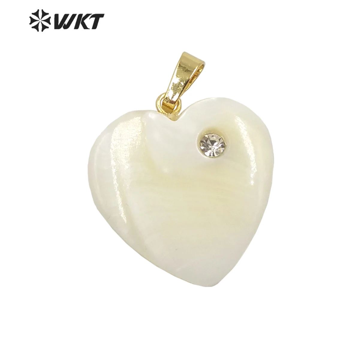 

WT-JP289 WKT Retro Court Heart-Shaped Mixed Zircon Pendant Shell Accessories Women Necklace Beautiful Jewelry Gift