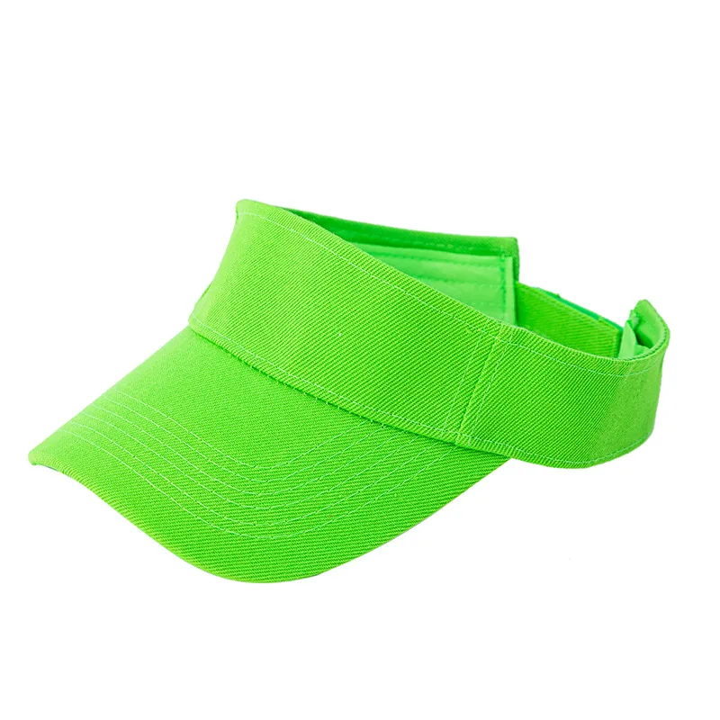 Twilled Blank Neon Green Sun Visors for Women Men Plain Sport Visor Caps Golf Tennis Running