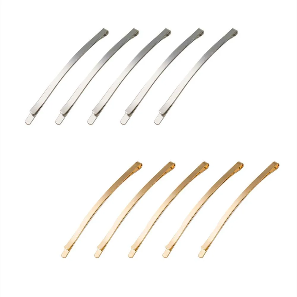 5 stücke Metall DIY Snap Haar Clips Gold Silber Mädchen Haarnadeln Klaue Barrettes Für frauen Erwachsene Haar Grips Haar Zubehör