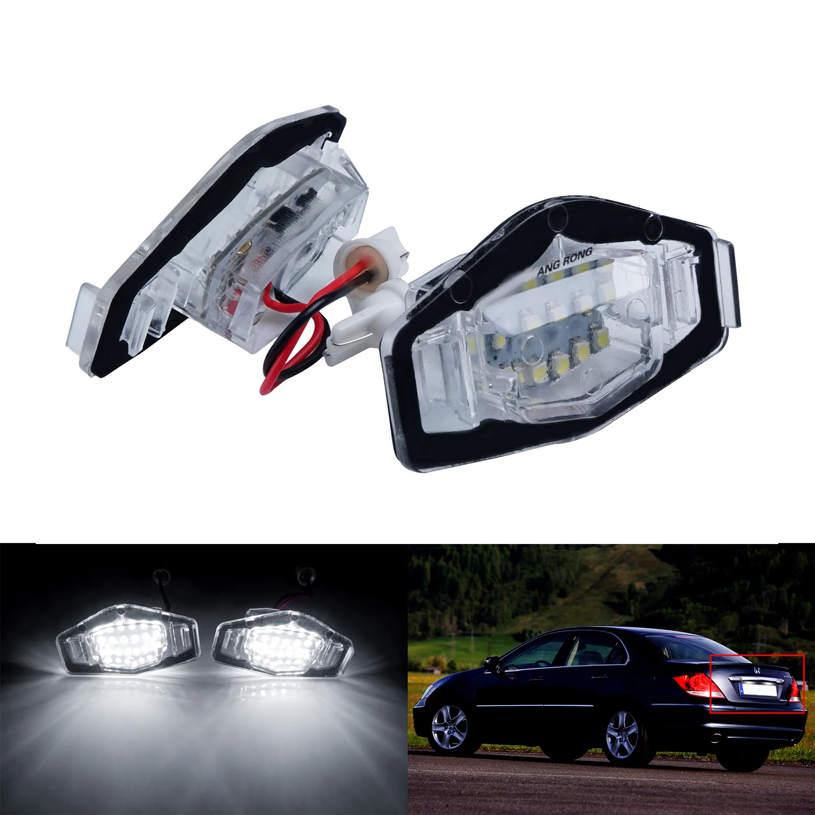 

2x LED License Plate Light White For Honda Accord 4D Acura MDX RL TSX RDX TL ILX