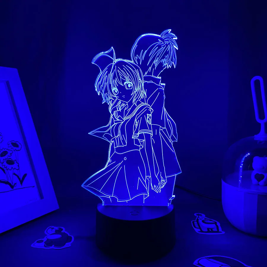 Anime CLANNAD 3D LED Neon Night Lights Birthday Gift for Friend Bedroom Table Decor Manga Figure Tomoya and Nagisa Lava Lamps