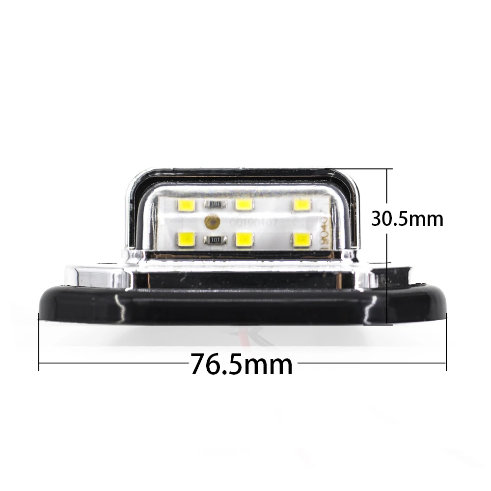 2pcs 12V 24V 6 LED License Plate Light Signal Rear Tail Light Step Lamp Car Boat Truck Trailer RV SUV Van Caravan Waterproof
