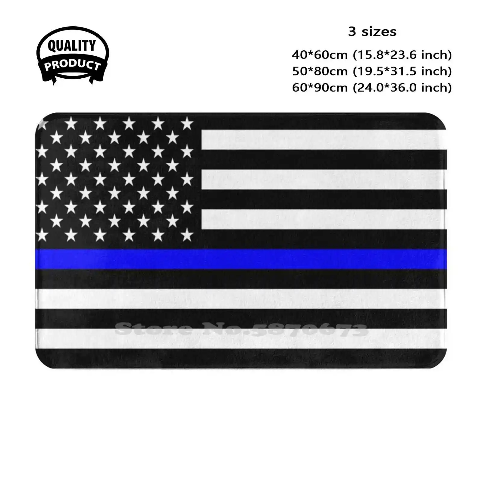 Police Blue Line Flag Mask Soft Cushion Home Carpet Door Mat Car Rug Blue Lives Matter Thin Blue Line Back The Blue Law