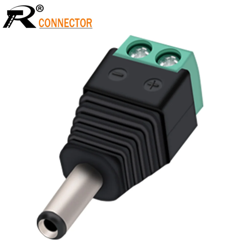 R Connector 1 pc Power DC Jack CCTV Video Balun 5.5*2.1mm DC Power Plug Terminals Connector Adapter