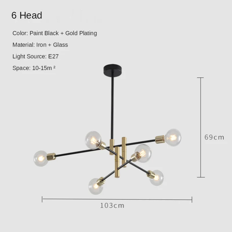 Imagem -05 - Lustre Moderno para Sala de Jantar Luminária com Pingente de Ferro Forjado Iluminação Led para Decoração de Quarto Sala de Estar