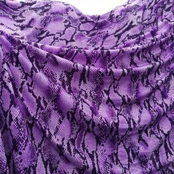 Buon tessuto viola stampa modello serpente 4 vie tessuto elasticizzato lavorato a maglia in cotone/Spandex abito da cucito fai da te T-Shirt Cheongsam