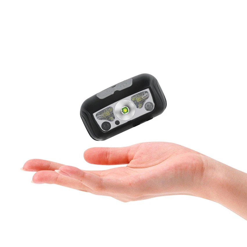 Torcia frontale con luce rossa, lampada frontale impermeabile leggera ricaricabile USB, per campeggio, ciclismo, arrampicata, escursionismo