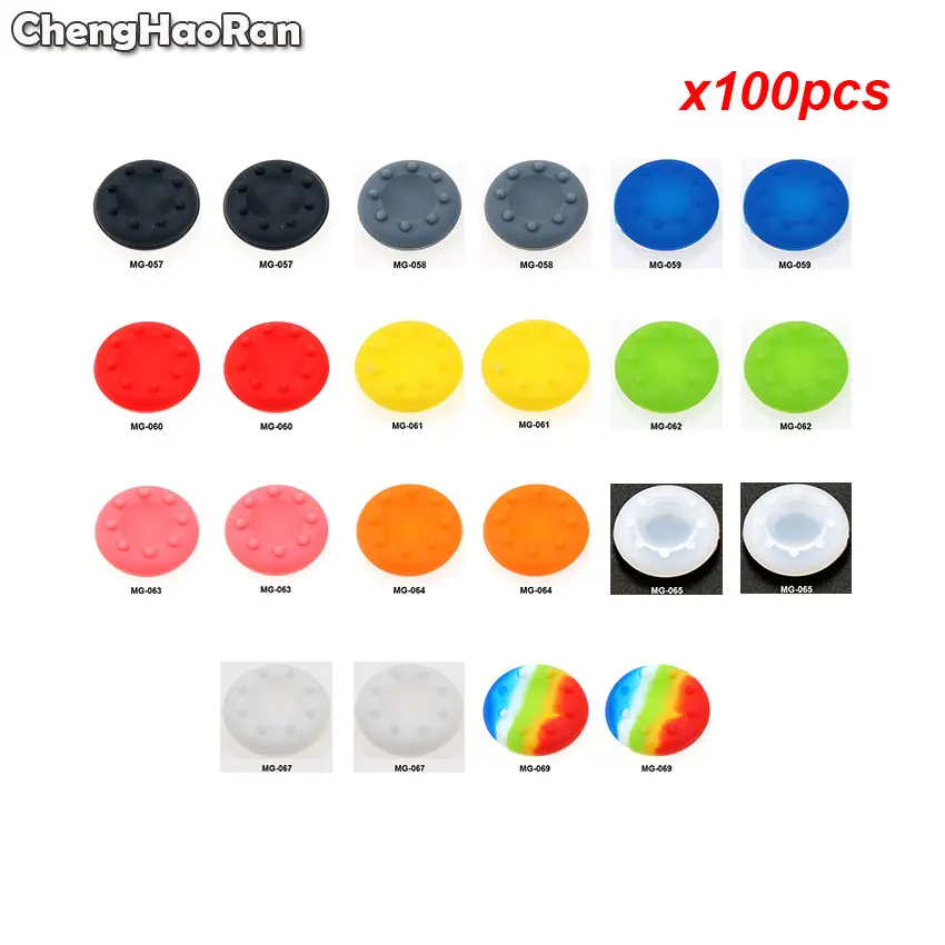 

ChengHaoRan 100pcs Thumb Stick Grips Caps For PS5 PS4 Pro Slim PS3 Silicone Analog Joystick Cover For Xbox One/360 Accessories