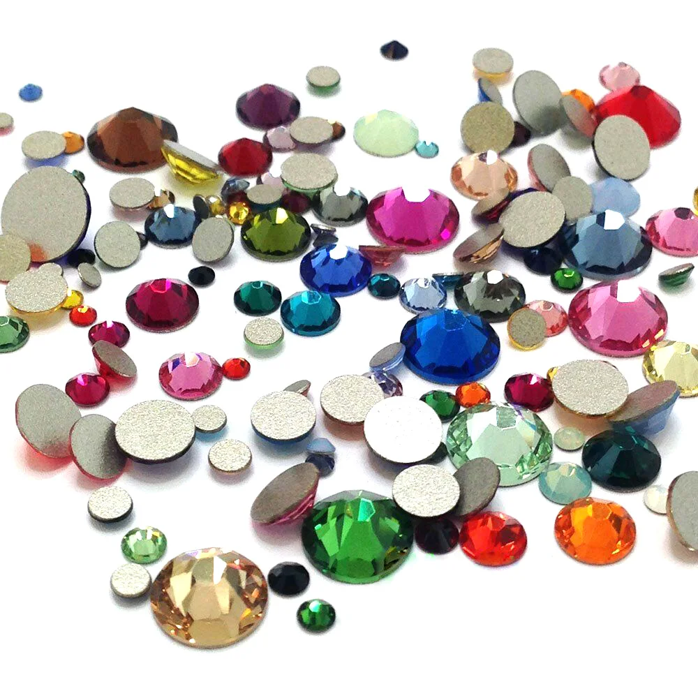 Glitter Crystal AB multi Rhinestones SS3 SS16 SS20 Non Hot Fix FlatBack Strass Fabric Garment Nail Art Rhinestones Decorations
