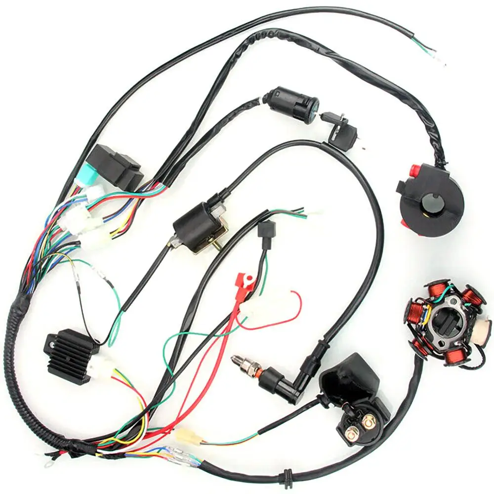 Quad Wire Harness Suitable For 50cc 70cc 90cc 110cc 125cc Chinese Electric Start designed for ATV electric start assembly Tools