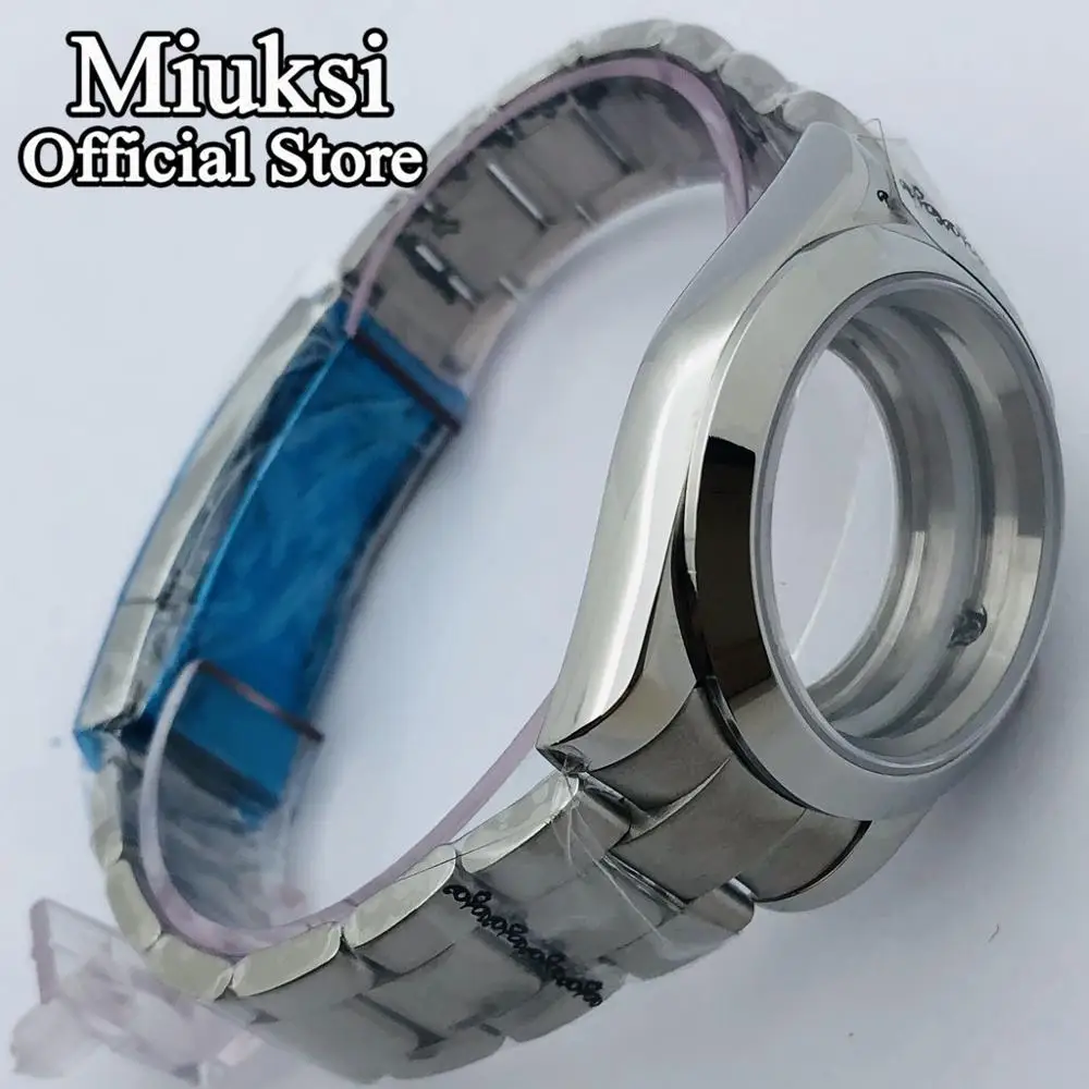 Miuksi 36mm/40mm sapphire glass silver case fit NH35 NH36 ETA2824 2836 Seagull ST2130 DG2813 3804 Miyota 8205 8215 821A movement