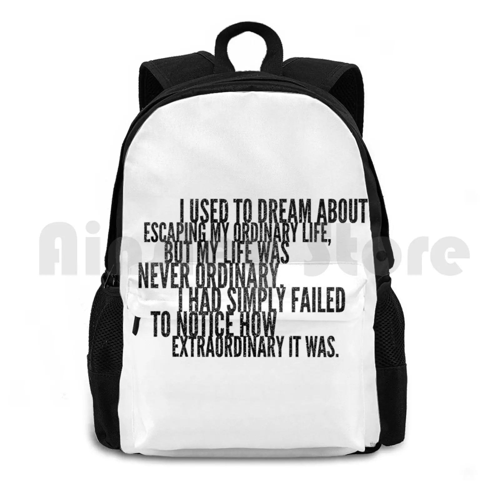 

Miss Peregrine's-Quote Outdoor Hiking Backpack Waterproof Camping Travel Miss Peregrine Miss Peregrines Home For Peculiar