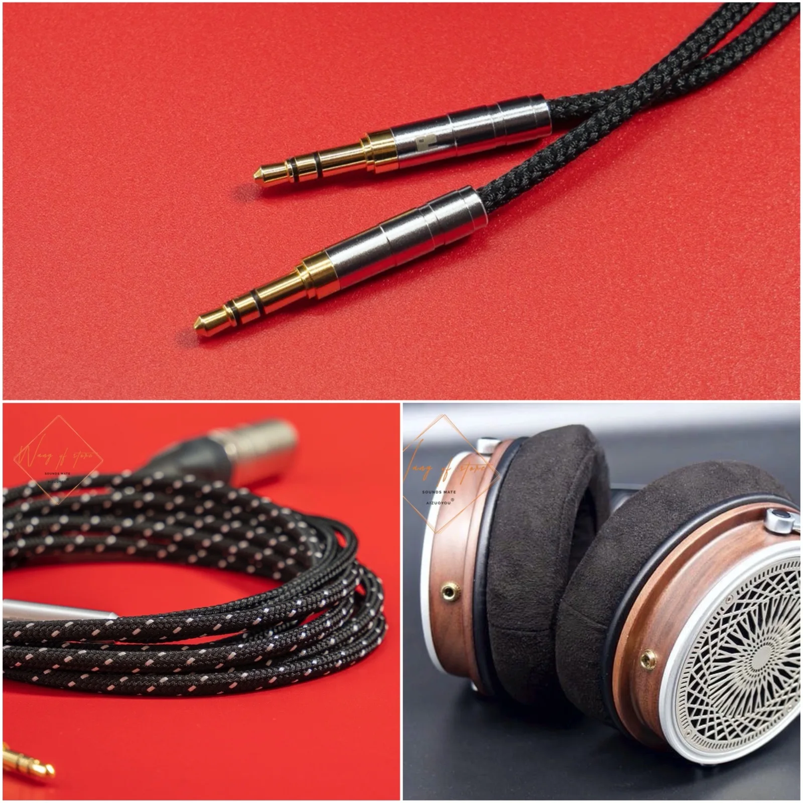 Hifi Balanced Audio Cable For HarmonicDyne Helios / Zeus Headphone Occ XLR 4 Pins CANNON PLUGs 6.35mm Stereo Neutrik Plugs 1.2m