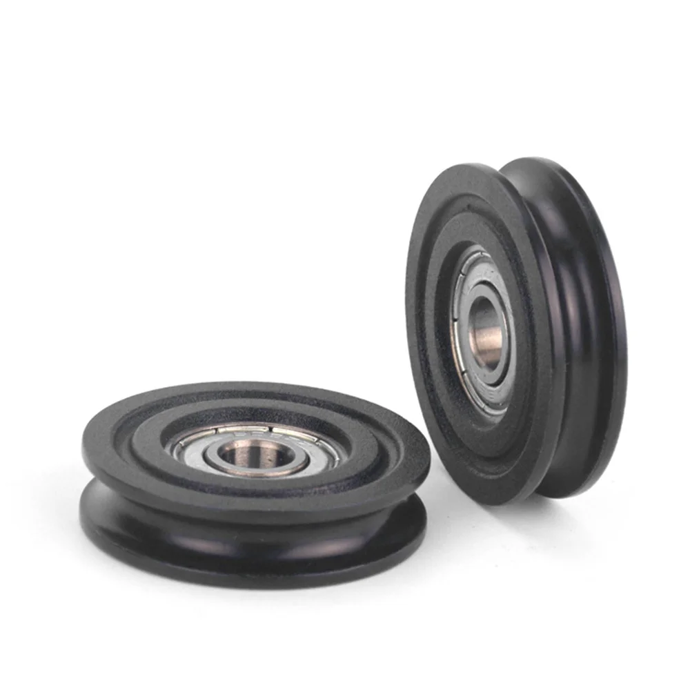 8*40*10 u-shaped groove rubber-coated bearing pulley embedded with 608 bearing wire wheel is wear-resistant and mute