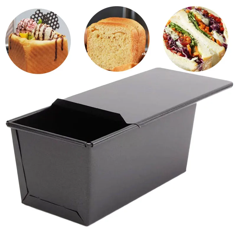 

250g Non-stick Toast Box Rectangular Bread Loaf Pan Mold With Lid Toast Mold Cake Bread Tray Mould Sandwich Cake Box Baking Tool