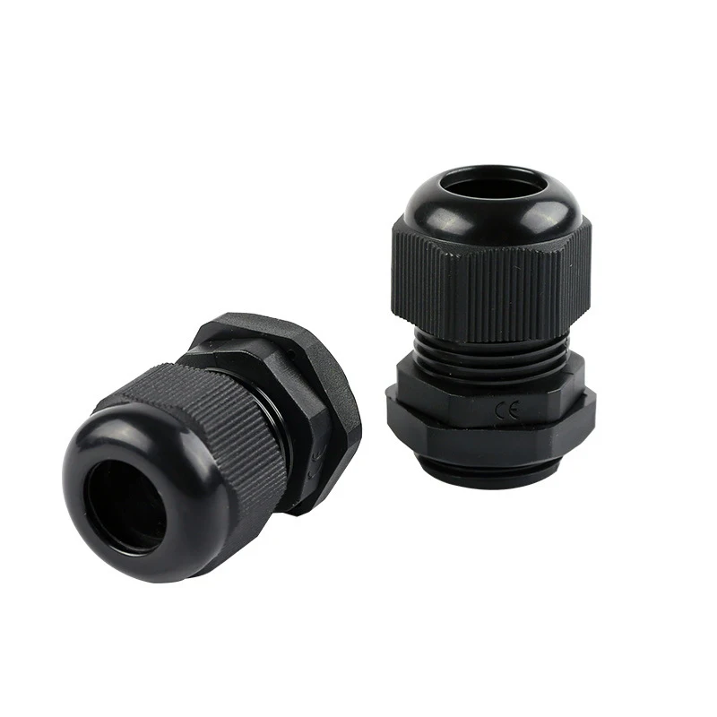 10pcs/lot IP68 M12x1.5 for 3-6.5mm M16x1.5 M20x1.5 M22 Wire Cable CE White/Black Waterproof Nylon Plastic Cable Gland Connector image 3