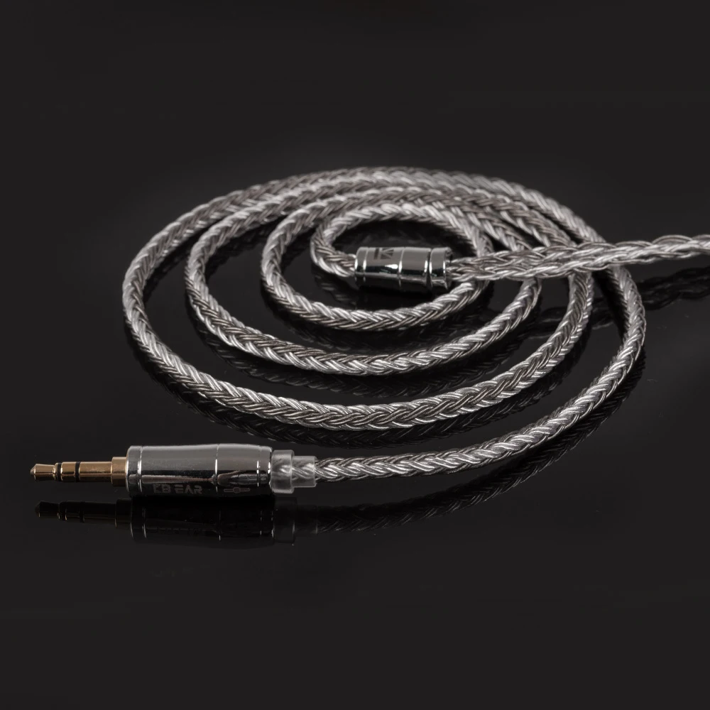 KBEAR 16 Core Silver Plated Balanced Earphone Cable 2.5/3.5/4.4MM MMCX/2PIN/QDC Headphone Connector For KZ Earbuds BL-03 Headset