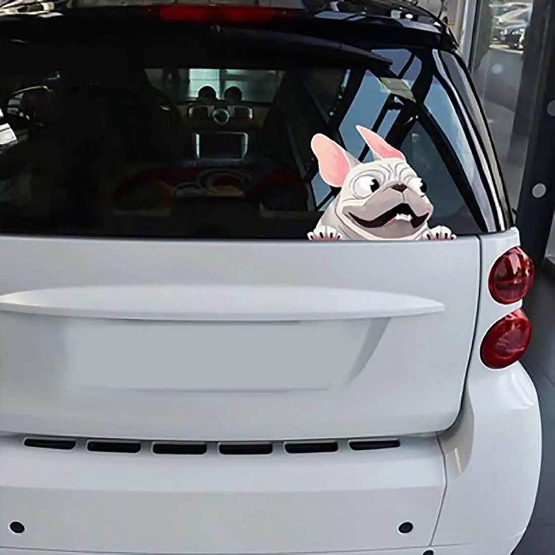 1PC Auto Funny Sticker 3D Simulation French Bulldog Car Sticker 3D Three-Dimensional Pet Dog Animal Cartoon Stickers Waterproof