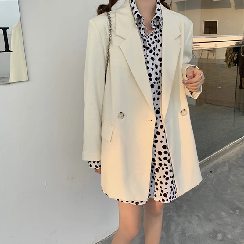 Suit Jacket Women Early Autumn New Korean Style Loose Casual Temperament White Small Suit Thin Style Trend Formal Suits 2021