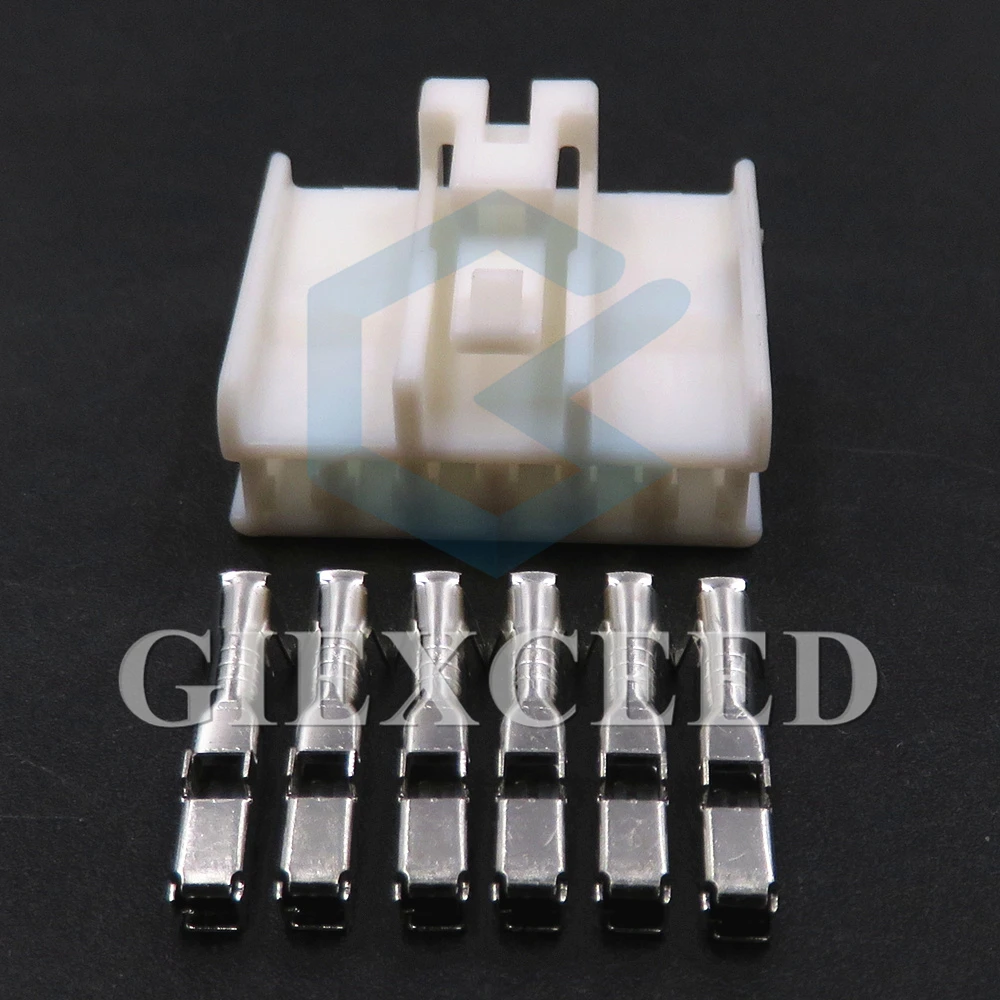 2 Sets 6 Pin Auto Cable Harness Connector With Terminal Wiring Plug AC Assembly Plastic Housing Unsealed Socket MG611777