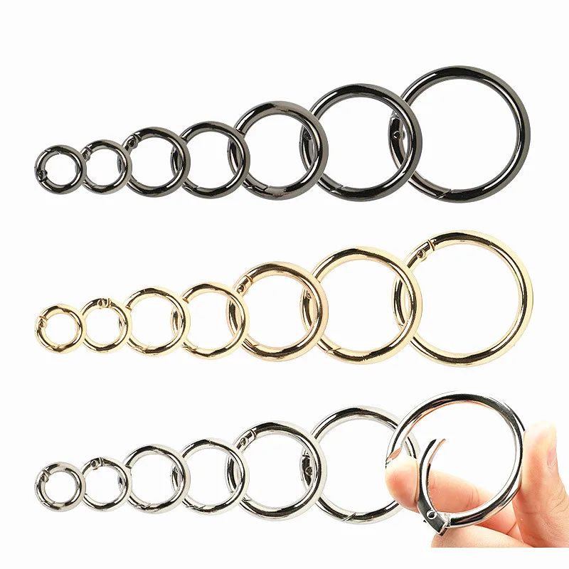 AIJJU 20Pcs Openable Keyring Metal Spring Gate O Ring Leather Bag Belt Strap Buckle Dog Chain Snap Clasp Clip Trigger Luggage