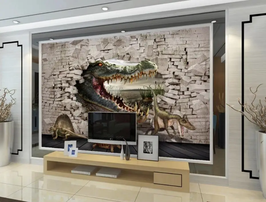 

3d murals wallpaper for living room brick wall animal 3D stereo painting background wall painting