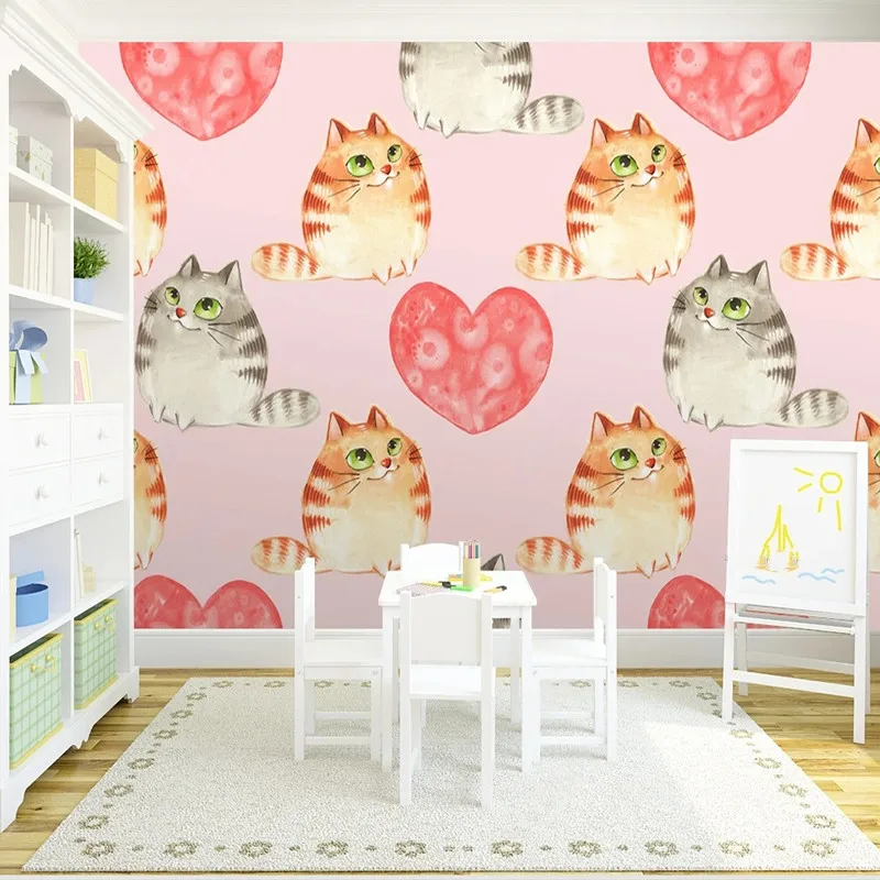 Custom Any Size 3D Wallpaper Self-Adhesive Modern Cartoon Children's Background Wall Painting Papel De Parede Sticker Tapety