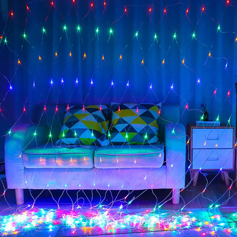 Imagem -02 - Multi Função Led Luzes de Rede Multi Cor ao ar Livre à Prova Impermeável Água Peixe Net Luzes Casamento Lanterna Festival Natal Decorado Lâmpada