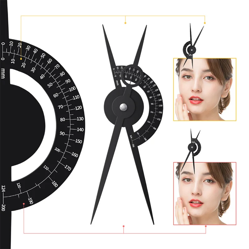 3pcs Microblading Eyebrow Golden Ratio Ruler Permanent Makeup Tattoo Stainless Steel Compass Position/Measuring Tool PMU Supply