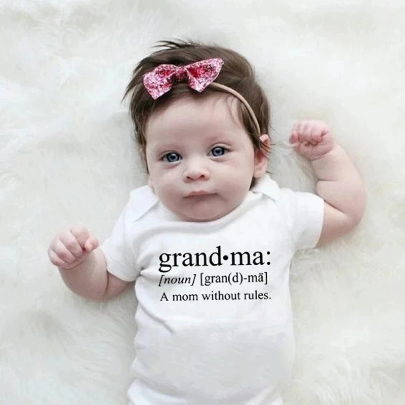 Grandma A Mom Without Rules Newborn Baby Bodysuits Rompers Baby Girls Boy Onesies Roupas Bebe Infant Jumpsuits Outfits Clothes